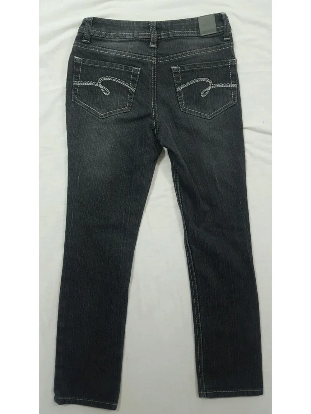 Justice Girls Black Dark Wash Slim Skinny Stretch Jeans Size 8